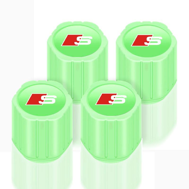 Luminous Car Tire Valve Caps Fluorescent Motorcycle Wheel Tyre for Audi C5 C6 C7 A4 B6 B8 B7 A6 A3 A5 Q3 Q5 Q7 8P S3 S5 S1 S4 S2 RS3 RS4 RS5 RS6 RS8