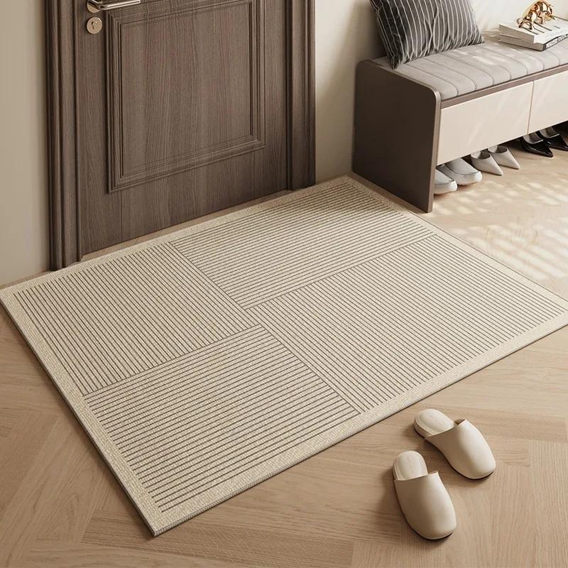 Home Entrance Mats Porch Scratching Ground Mat Simple Striped Modern Style Carpet High Quality Tpr Bottom Non-Slip Durable Rugs