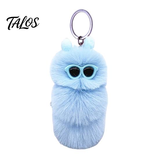 Caterpillar Bag Charms Plush Sunglasses Keychain, Stuffed Keyring Pendant for Decoration Keychain Bags & Car Keys, Decorative Backpack Purse Accessory