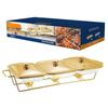 Alcohol Pot Restaurant Glass Food Heating Container Large Capacity Buffet Stove Gold/Silver Rectangular Glass Pot