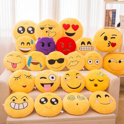 15CM/30CM Miękka Emoji Żółta Okrągła Poduszka Emotikon Wypchana Pluszowa Zabawka Poduszka