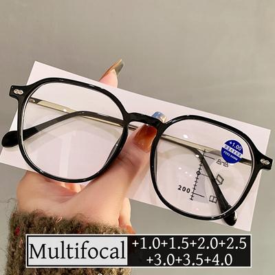 Alterssichtigkeit Brillen für Frauen Männer Unisex Blaulichtfilter Nah Fernsicht Brillen Fertige Multifokale Lesebrillen Bis+4.0