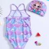 Exclusive Mermaid Print Halter Swimsuit for Baby Girls