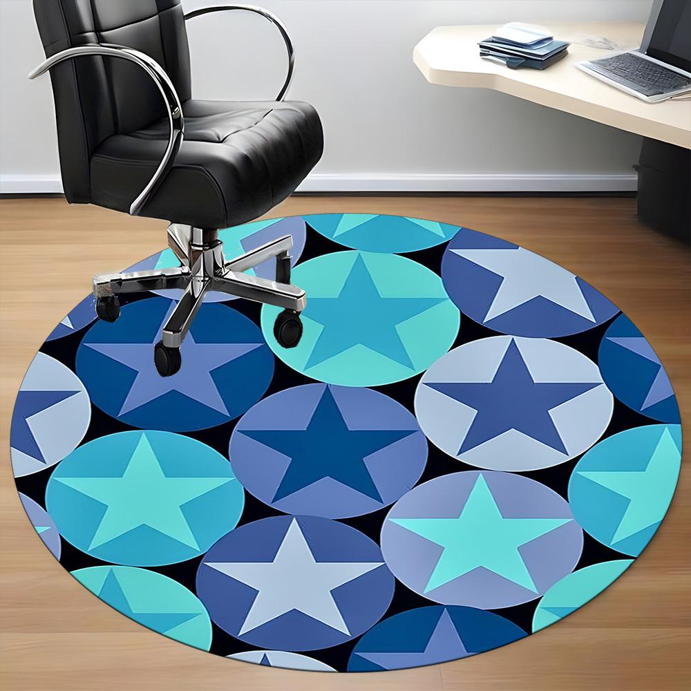 1pc Star Circle Pattern Chair Carpet for Office, Non-slip, Soft and Durable Office Rug, Perfect for Office yy251227158
