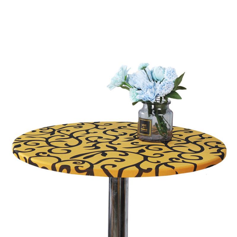 Round Table Cloth Protector Polyester Tablecloth Catering Fitted Table Cover With Elastic Edged 60-120cm Anti-Skid