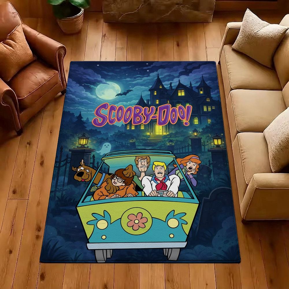 Scoobydoo Mystery Gang Printed Rug Nonslip Easyclean Carpet For Living Room Play Area Hallway Home Party Decor New Year Gift