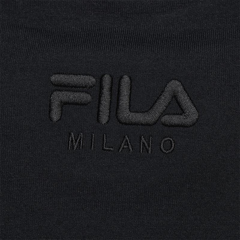 FILA Milano Series Fashionable Versatile Slimming Short Knit Sweatshirt Women sweatshirt F11W545213FBK