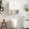 VASAGLE Wall Cabinet, Hanging Bathroom Storage Cabinet, Medicine Cupboard with Adjustable Shelf, Double Shutter Doors and Open Shelf, 60 x 20 x 70 cm