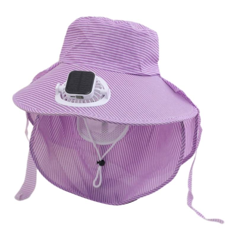 

Solar Powered Cooling Fan Hat With 3 Wind Speed and Rechargeable Battery For Outdoor Activity TeaPicking And Hiking фиолетовый