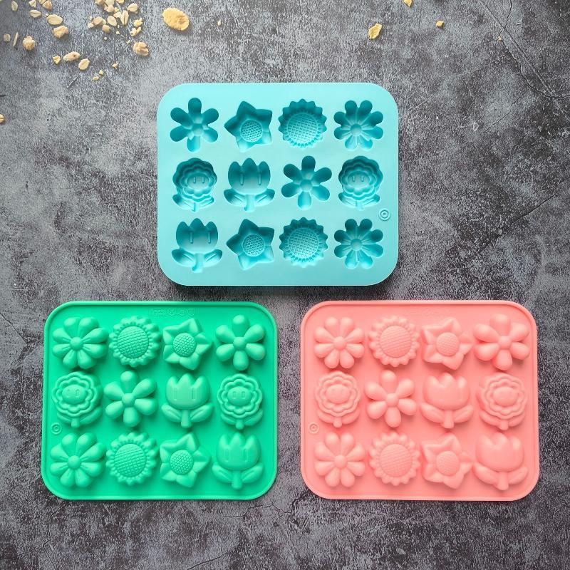 Food Grade Silicone Flower Mold Non-Stick Dishwasher Safe for Homemade Chocolate Candy Jelly DIY Baking Gift for Bakers