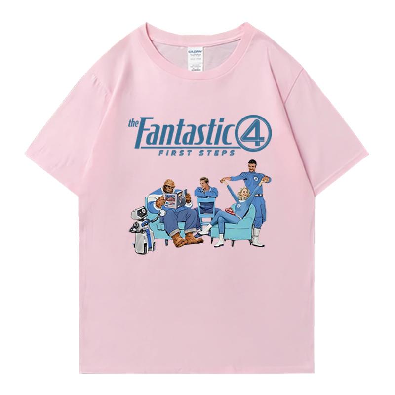 2025 The Fantastic Four First Steps Oversized 100% Cotton short sleeve t-shirts Hip Hop Men Women Summer Unisex T shirt clothing