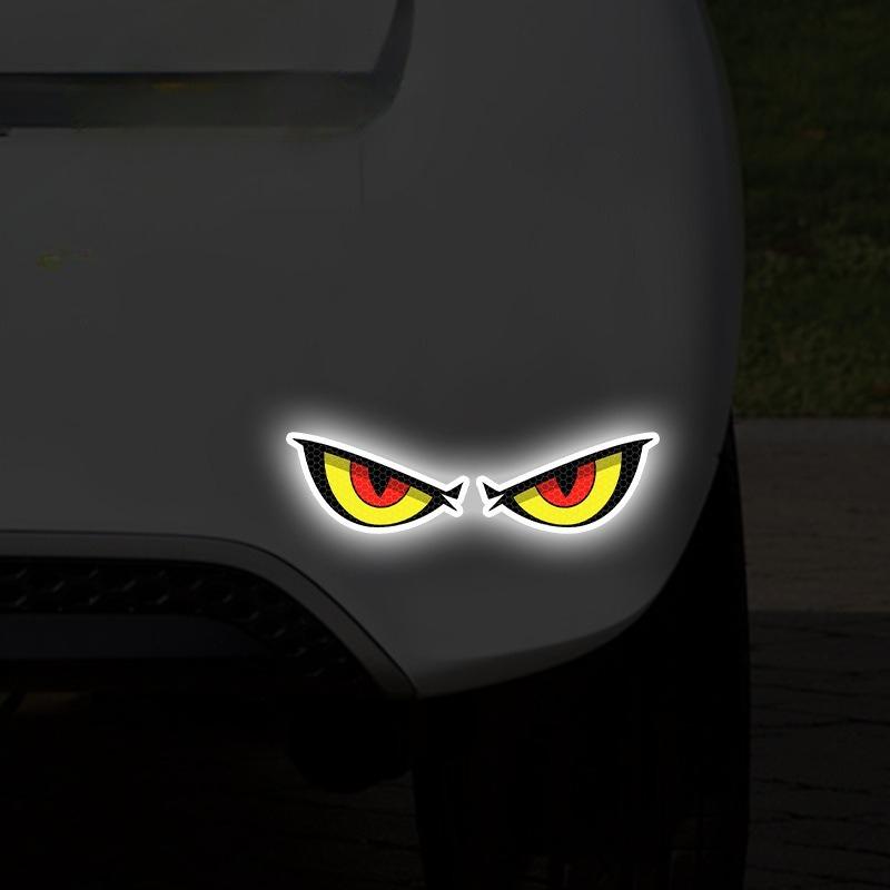 Devil Eye Motorcycle Sticker Front Body Side Decoration Waterproof Reflective Eye Sticker Rear Warning Sticker