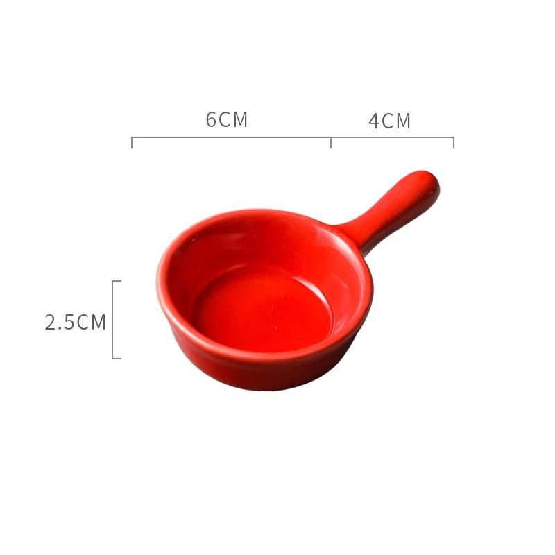 Creative Mini Ceramic Discretionary Dish Japanese Tableware Seasoning Dish Handle Dish Soy Sauce Vinegar Sushi Dipping Plate