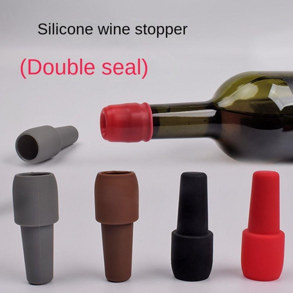 1/5PCS Gifts Silicone Wine Bottle Stopper Reusable Sparkling Wine Sealer Kitchen Tools Silicone Wine Stopper