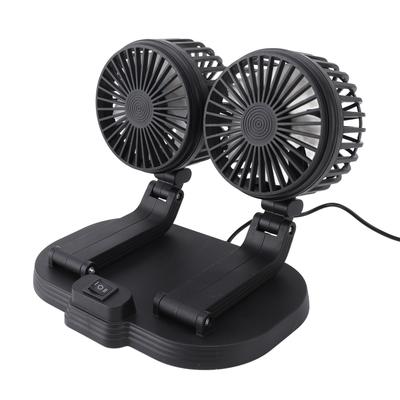Car Dual Head   Circulator Fan USB Powered Dashboard Cooling   Circulator Fan Electric Car Cooler Fan