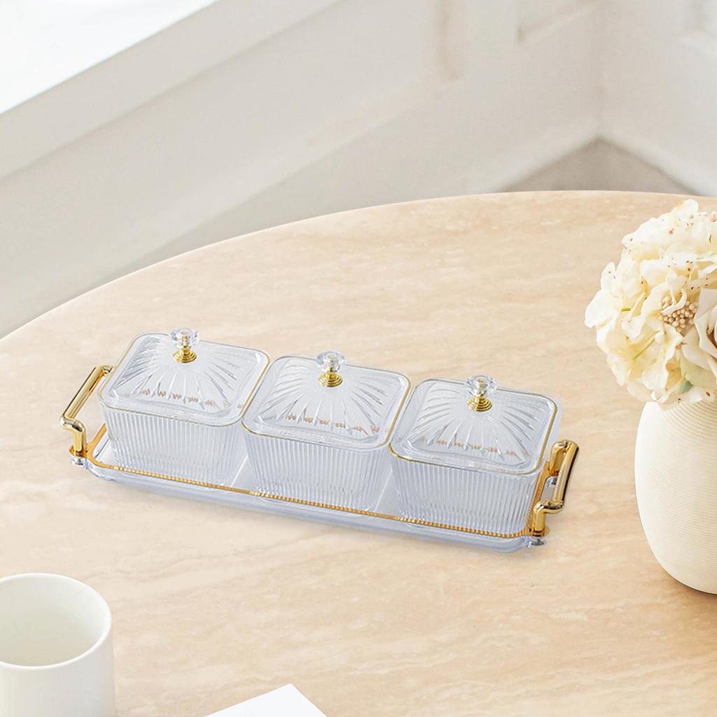 Divided Dried Fruit Plates Food Storage Container Multifunctional Appetizer Serving Tray for Snack