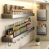Gun Gray No-Drill Wall-Mounted Kitchen Storage Rack for Knives and Seasoning