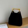 2025 Chic Designer Vintage Women Suede Frosted Leather Bucket Handbag Luxury Metal Handle Tote Bag Trendy Commuter Crossbody Bag