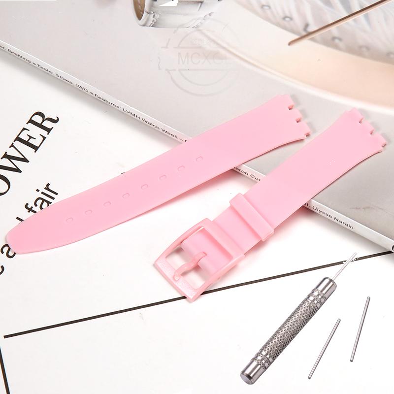 Silikonový řemínek pro Swatch SFS103 SFV107 SFN120 SFK397 SFK360 SFK361 Pásek na hodinky 16mm Dámský náramek Vodotěsné doplňky k hodinkám