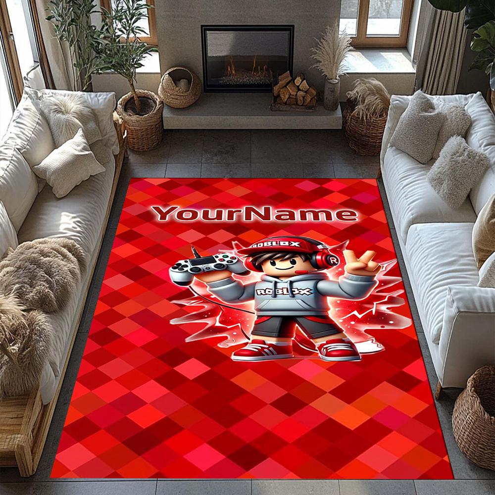 Roblox 54 Customized Name Area Rug Design for Study Room Foyer Outdoor Dormitory Anti-slip Rug Decorate Offices Best for Christmas