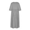 Women's Summer Color Round Neck Half Sleeve Casual Long Color Dress