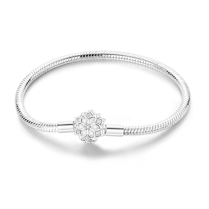 925 Silver Clover Butterfly Snowflake Bracelet Bracelet Fit Original Charm Bead DIY Design Jewelry Women