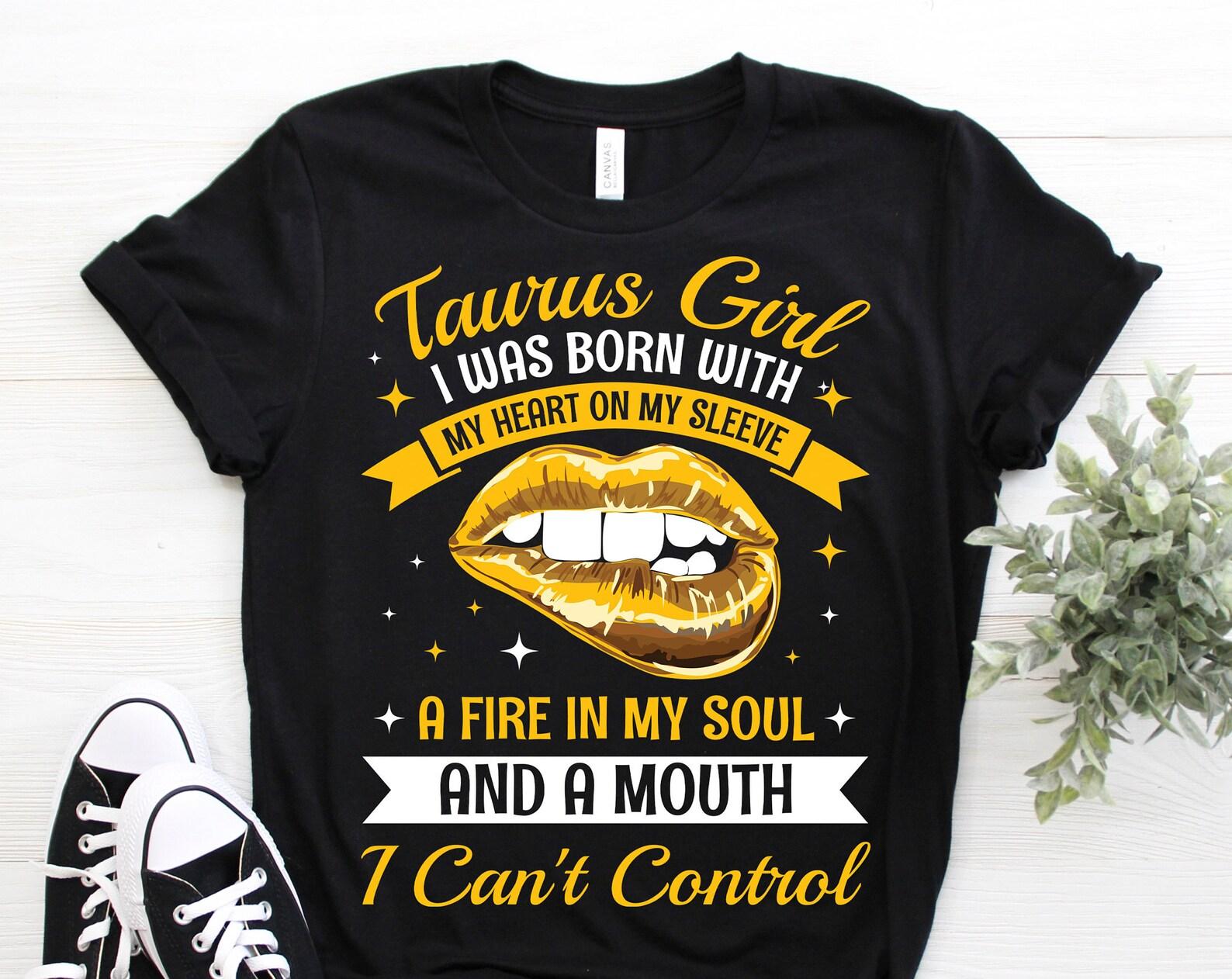Taurus Girl Horoscope Zodiac Astrological Sign Lips Funny T-Shirt, Born On April 20 - May 20 Gifts, Cool Taurus Birthday Present Tees, 150