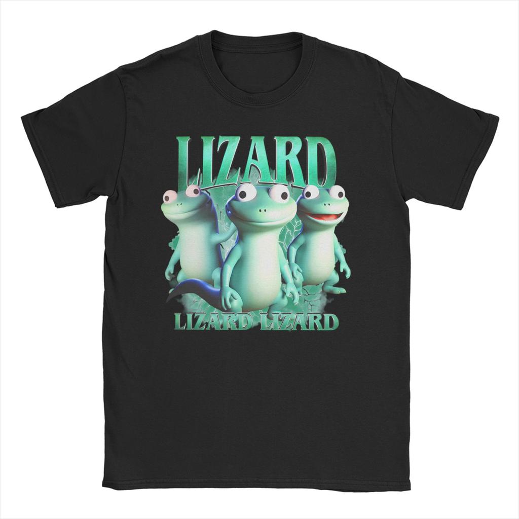 Lizard Meme Funny Retro T Shirt for Men Women Cotton Hipster T-Shirts O Neck Tee Shirt Short Sleeve Tops Gift Idea