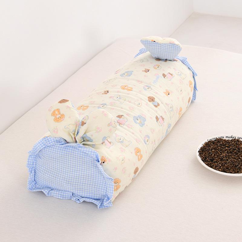 Pure Cotton Cartoon Buckwheat Pillow - Breathable, Sweat-Absorbent, Herbal Core, Removable & Washable Cover, Ideal for Kids & Students.