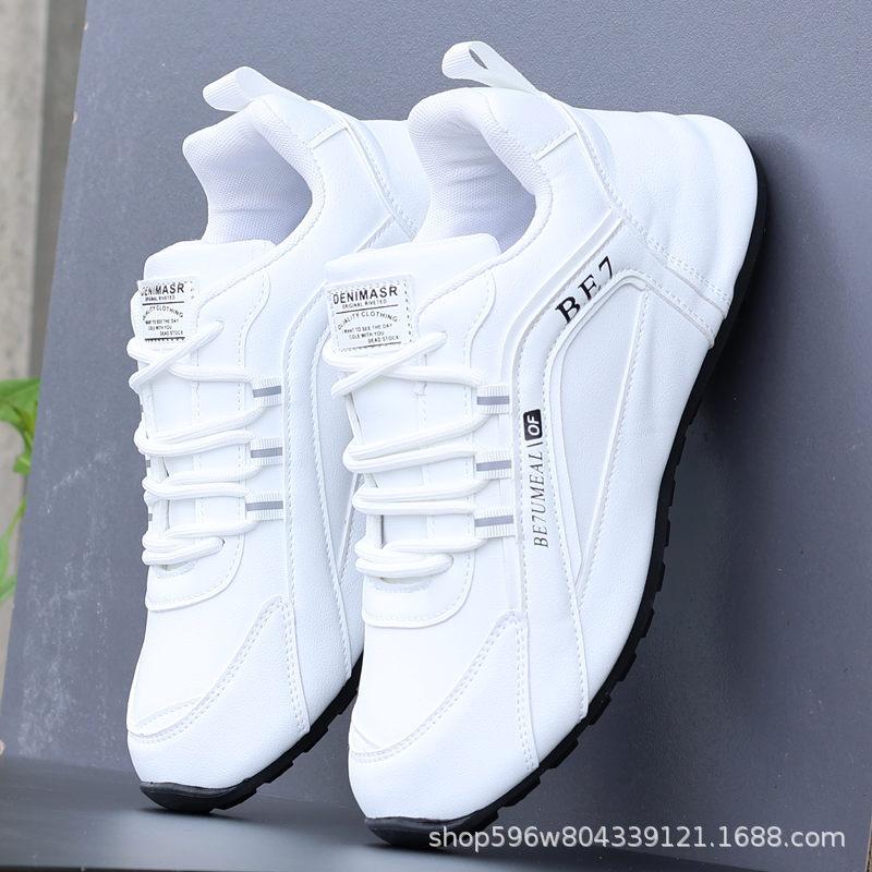 2024 nuove scarpe da uomo autunno e inverno spot scarpe sportive in pelle tendenza versatile impermeabili suola morbida scarpe casual da corsa