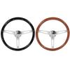 3 Spoke Riveted 6 Hole  Modification Steering Wheel Modification 380mm 15in Wood Vintage Steering Wheel Assembly Walnut Grip