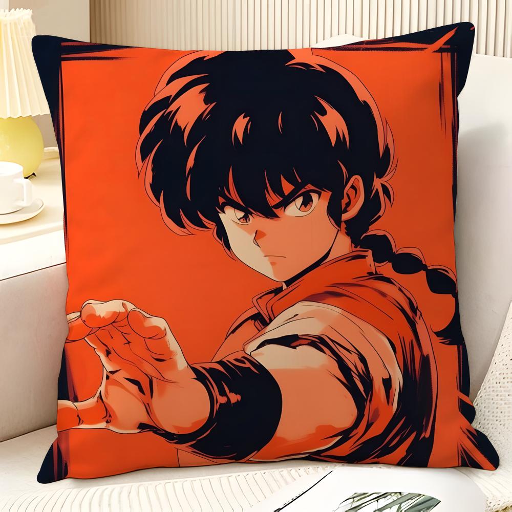 Cartoon Comic P Chan RRanma Pillow Case Natural Linen Organic Fabric DoubleSided Printing Sofa Home Decor Gift Pillow Case