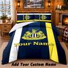 Newcastle United FC Pattern Bedding 3Pcs Set Custom Name, Bed Sheet And Pillowcases For Home Bedroom