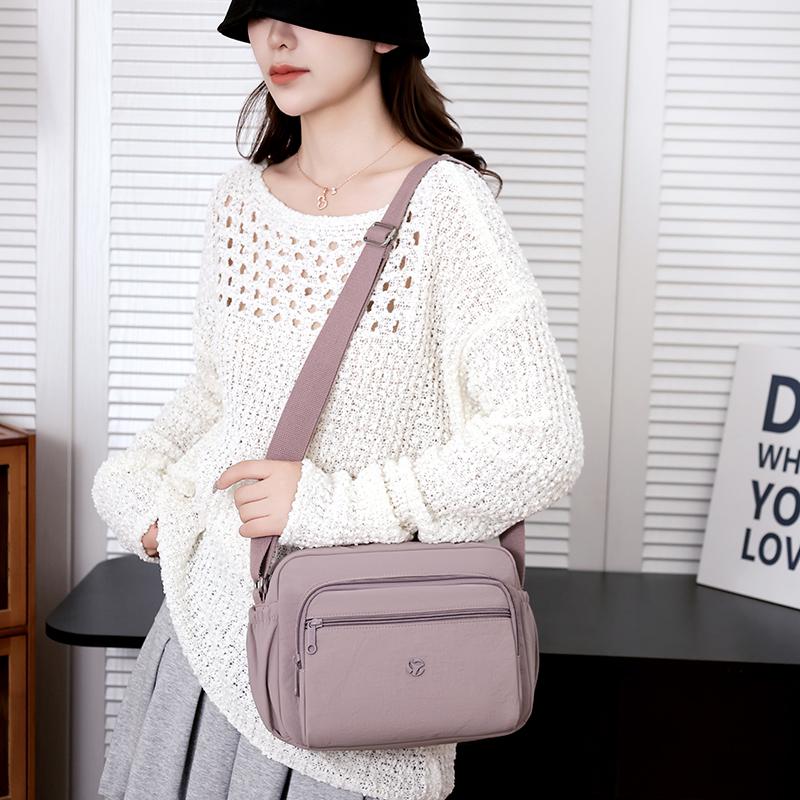 Water-repellent Nylon Bag Women's Shoulder Bag Crossbody Bag Lightweight Small Square Bag