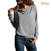 Women Autumn Long Sleeve Shirt Pure Color Casual Loose Tops