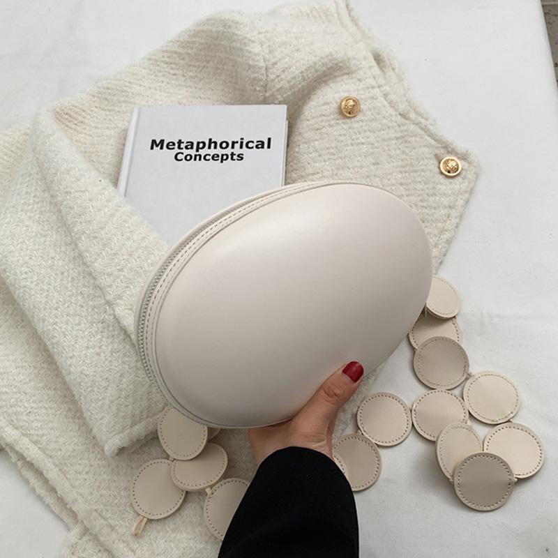 Brand Women Crossbody Bag Purse Summer Oval Small Shoulder Bags Designer Handbag Solid Color Leather Luxury Crossbody Chest Pack