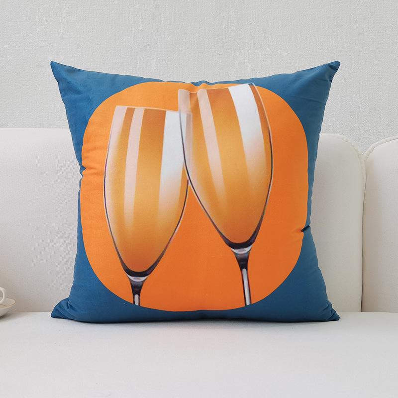 Nordic Ins Style Pillowcase Macaron Color Modern Simple Orange Sofa Car Cushion Cover Cushion Cover Pillowcase