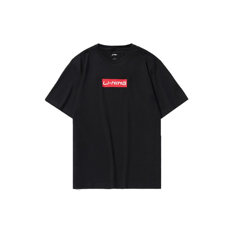 Li Ning Logo Print Casual Sports Breathable Loose Short Sleeve T-Shirt Unisex Tops White Black AHSR665-1+AHSR665-2