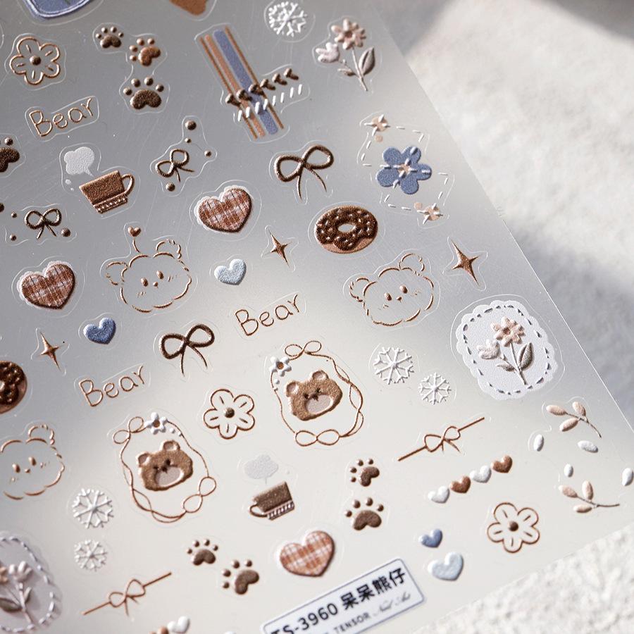 

Magico Mojiji Cute Ferrite Cartoon Matte Nail Stickers - Dizzy Bear (TS-3960)