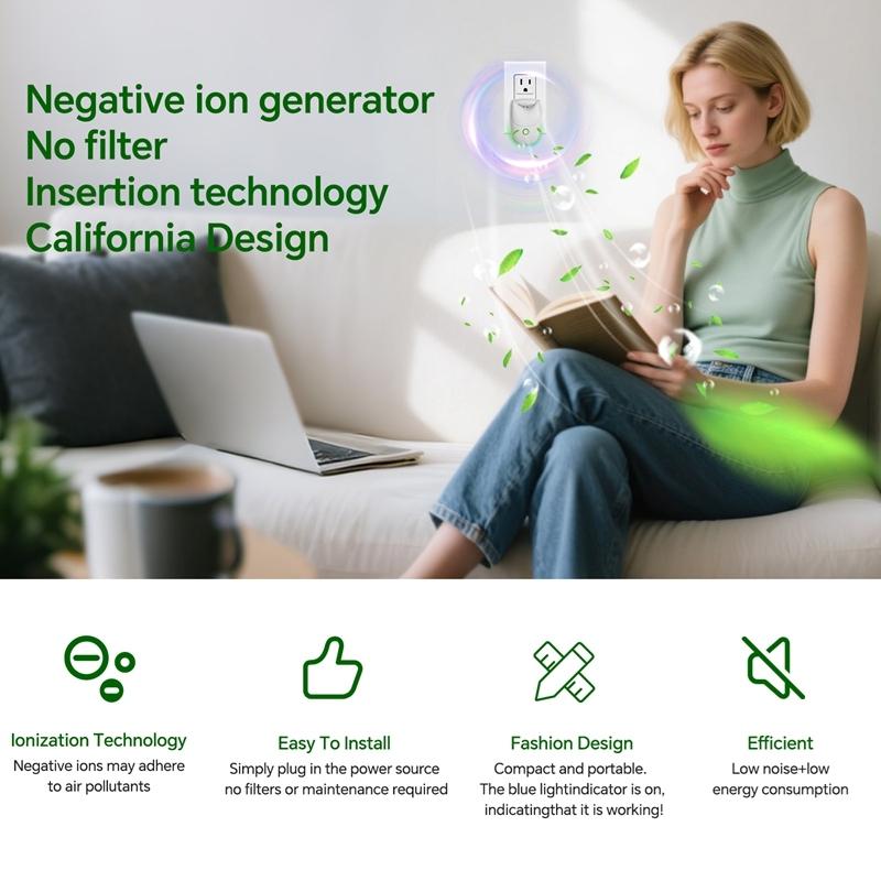 Compact USB Plug Play Negative Ion Air Purifier Intelligent Eliminates Outdoors Smoke And Formaldehyde Purifies For Room