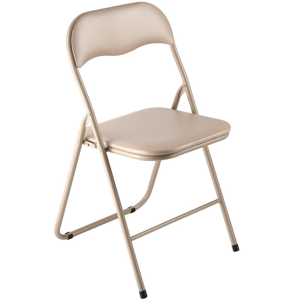 VEVOR Lot de 4 chaises pliantes, Chaises pliantes en cuir avec cadre métallique robuste et coussin rembourré, Chaises de table de jeu pliantes portables
