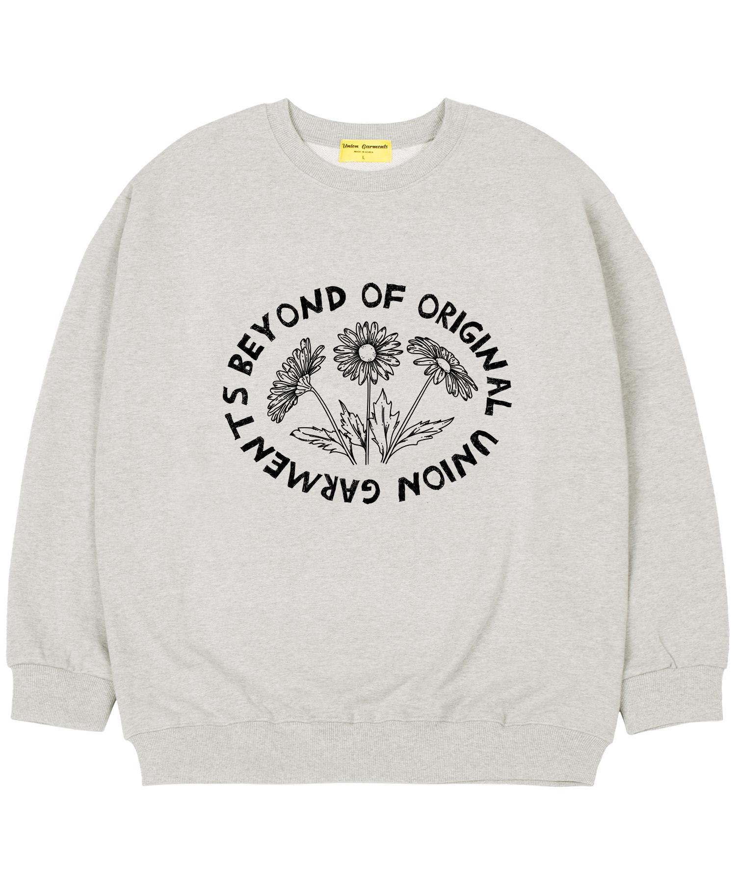 Union Garments [На флисе] Beyond Flower Оверсайз свитшот Овсяный Xxl