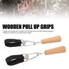 1 Pair Wooden Pull Up Grips Professional Arm Strength Training Pull Up Fitness Accessories for Home Gym Workout