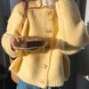 Autumn clothes autumn new knitted sweater yellow cardigan sweater women loose wear gentle wind coat women