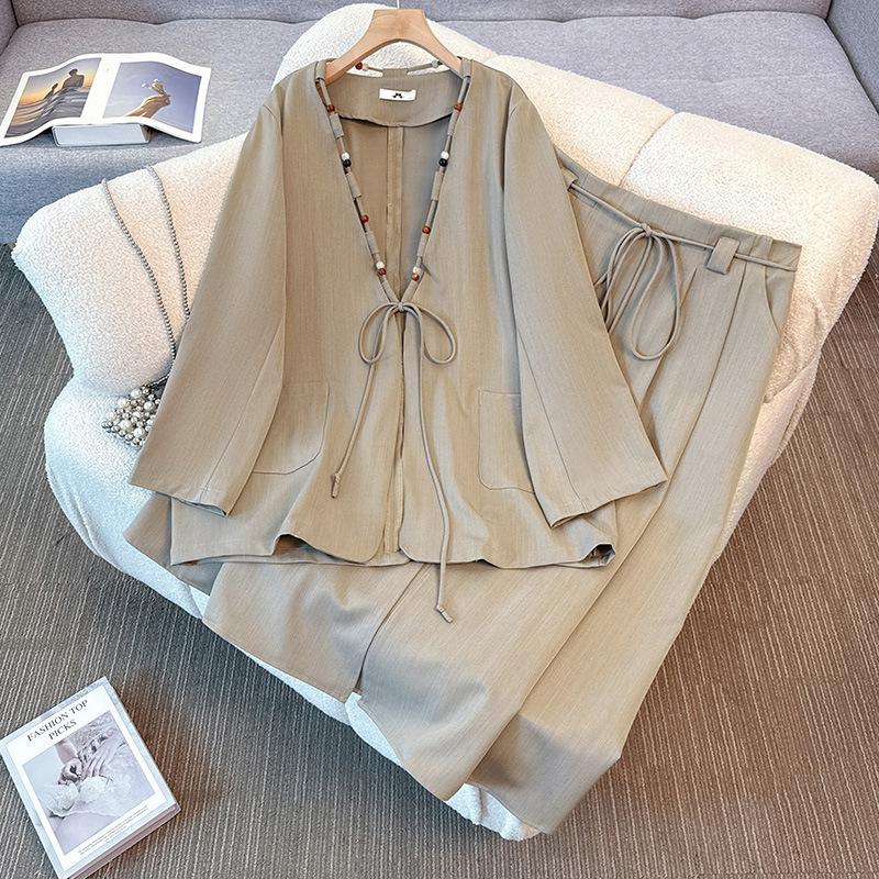 

Новый стильный комплект с V-образным вырезом, состоящий из пиджака и юбки, для женской одежды больших размеров на весну и осень 6XL абрикосовый