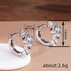 Graduated Four Round Stone Click Huggie Hoop Earrings Women Minimalist Ear Jewelry