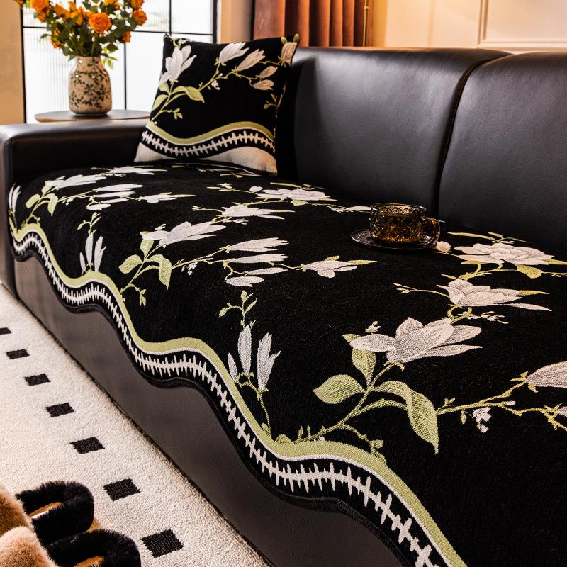 New Sofa Cushion Light Luxury High Sense Special-Shaped Non-Slip Seat Cushion One Piece Chenille Sofa Cover Cloth Towel