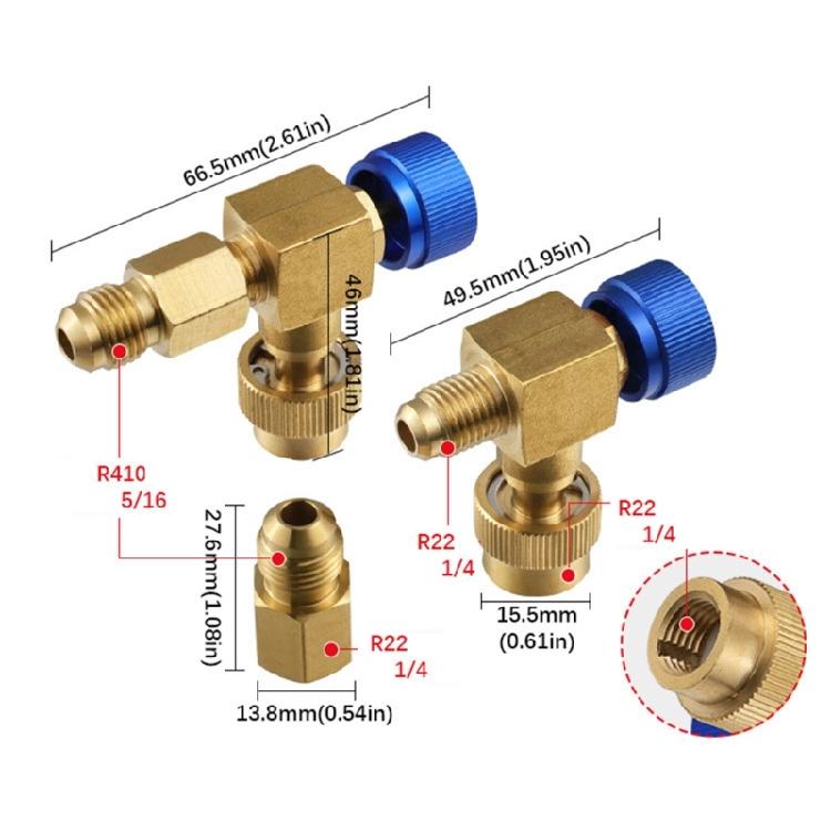 Brass Refrigerants Control Valves Improved Sealing Washer Not Freezing Handle For HVAC System Recharging
