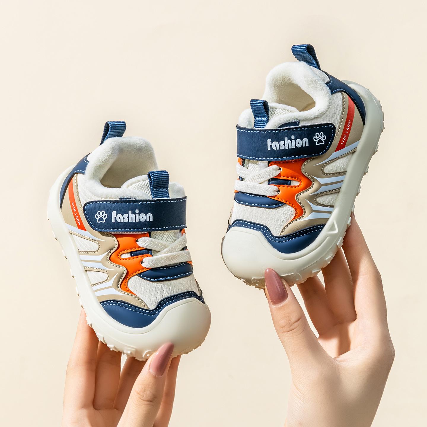 

Bramila Baby Winter Walker Shoes - Boys & Girls Fleece-Lined Soft Sole Leather Shoes 22 (13.3cm inner, fits 12.3cm foot) синий/белый