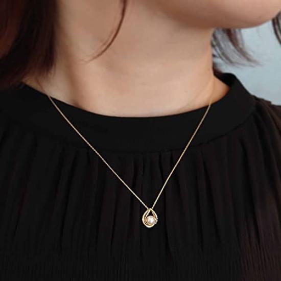 Wisp K10 Yellow Gold Necklace Akoya Pearl [WISP] (FPCWP21718)